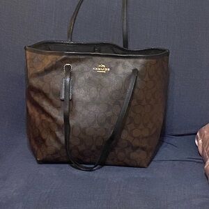 Coach Signature Brown and Black Tote